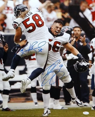 Brian Cushing Brooks Reed Autographed 16x20 Celebrating Photo- JSA W Auth - Image 1 of 4