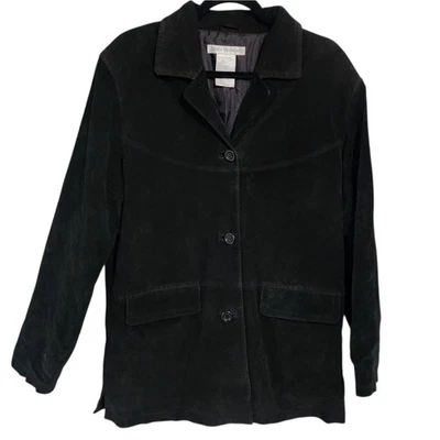 Chaqueta De Colección Jessica Holbrook Gamuza Cuero L Negra Tareas Trabajo Granero Western Foto 1 de 4