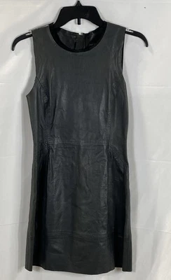 Rag & Bone Black Leather Sleeveless Sheath Dress Made in USA Sz 0 - Image 1 of 4