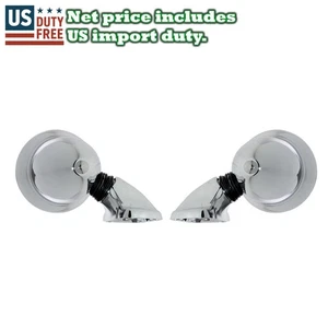 4" BULLET STYLE SPORTY CHROME DOOR MIRRORS NEW PAIR LEFT AND RIGHT HAND SIGHT - Picture 1 of 6