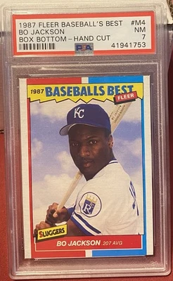 1987 Fleer Box Bottom Bo Jackson Béisbol Balls Best Sluggers VS Pitchers PSA 7 Low P Foto 1 de 2