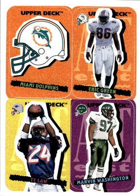 1995 Collector's Choice Update #68 Dolphins / Green / Law / Washington Stick-Ums - Image 1 of 2