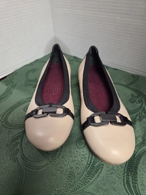 Munro Ivy Ballet Cuero Pisos Mujer Talla 8M Comodidad Antideslizante Beige y Negro  Foto 1 de 4