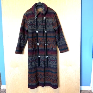 Woolrich Nordic Navajo Model 8718 Southwestern Long Women's Duster Coat S or M - Picture 1 of 17