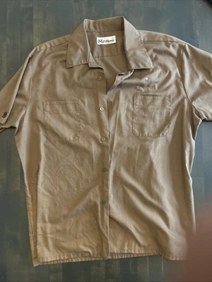 Camisa Mr California Para Hombre XL Abotonada De Colección Hecha en EE. UU. Marrón Foto 1 de 4