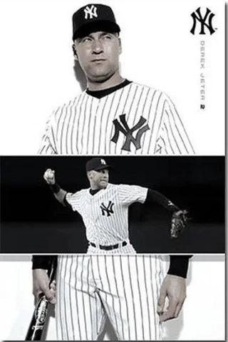 Rare Derek Jeter THROWBACK HERO New York Yankees Costacos Poster (2010) Cover