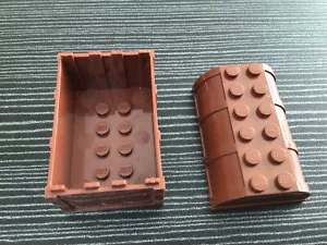Lego 1 XL braun Truhe Deckel und Karton Teil #4238/4237 - Bild 1 von 2