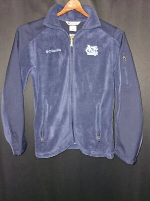 Columbia Mens Smal UNC Tar Heels Fleece Full Zip Jacket Blue Water Repellent - Изображение 1 из 4