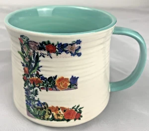 Nathalie Lete for Anthropologie Mug Initial Letter E Flowers Bird Rabbit - Picture 1 of 4