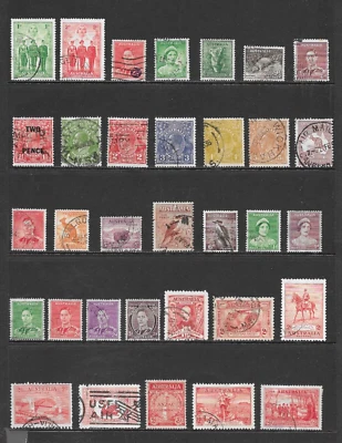 ¡LOTE DE UNA PÁGINA AUSTRALIANA!   VARIOS NÚMEROS USADOS 1929 A 1941 Foto 1 de 2