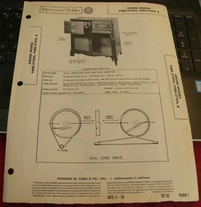 AIRLINE AM/FM RADIO-PHONO COMBINATION - 3 MODELS: (SAMS PHOTOFACT 89-1) - Picture 1 of 1