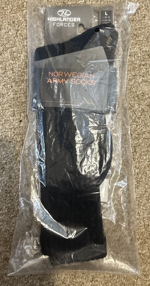Highlander Norwegian Army Socks | black. Size L 10 to 13 no34 - Image 1 of 1