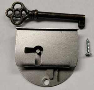 SMALL RIGHT HAND Half Mortise lock key Drawer cabinet door clock antique retro  - Picture 1 of 5