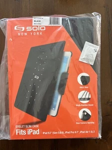 Custodia protettiva ultra sottile Solo New York Eyelet per iPad 9,7" nera nuova - Foto 1 di 2