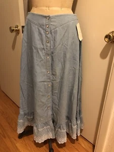 Neu mit Etikett Lauren Jeans Co Denim Prärie Rock 12 Ralph Lauren Maxirock - Bild 1 von 11