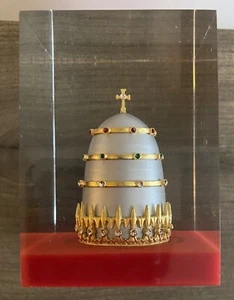 Knights Of Columbus Paperweight Supreme Council Tiara Pope Paul VI Blackinton - Picture 1 of 7