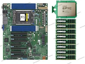 Supermicro H12SSL-i Motherboard + AMD EPYC 7542 CPU + Samsung 2666MHz DDR4 RAM - Picture 1 of 9