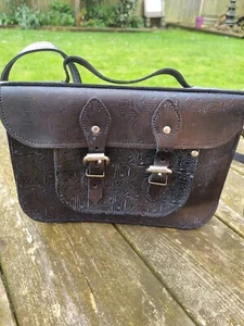 Hecho a mano de colección rústico cuero negro bolso de hombro maletín RS7 - Imagen 1 de 13