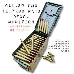 Decorative Ammunition Cal.50 BMG 12.7x99 NATO Sniper KSK Sniper MG Plastic 3D Print - Picture 1 of 14