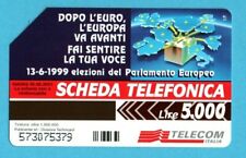 SCHEDA TELEFONICA-ELEZIONI PARLAMENTO EUROPEO-TELECOM-C&C F3064-GOLDEN 955-USATA