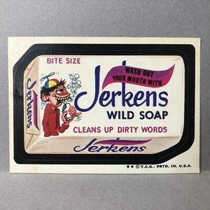 Tarjeta adhesiva de 2 estrellas Jerkins Wild Soap original de los años 70 Wacky Packages - Imagen 1 de 2
