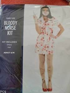 Bloody Nurse Kit Costume Halloween Fancy Dress Cosplay Small Medium S M MED 8 - Picture 1 of 5