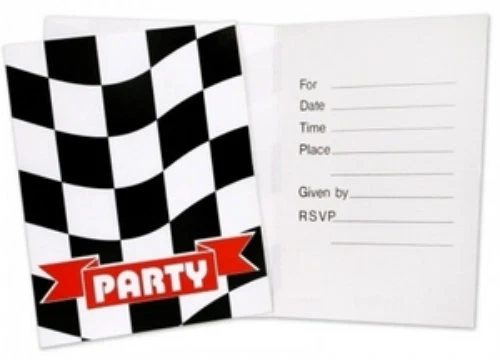 Checkered Flag Party Invitations - Birthday Party Supplies - Image 1 of 1