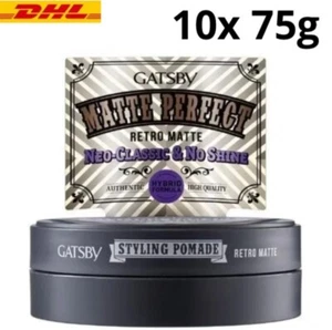 GATSBY Hair Styling Pomade RETRO MATTE Perfect 75g Neo-Classic & No Shine x10 - Picture 1 of 9