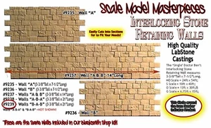 Stone Retaining Wall Set "B-A-B" O/1;48 Scale Model Masterpieces/Yorke *NEW* - Picture 1 of 12