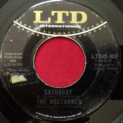 THE NOCTURNES ~ SO GOODBYE MY LOVE / SATURDAY (1969) RARE SOUL 45 PROMO LTD - Image 1 of 2
