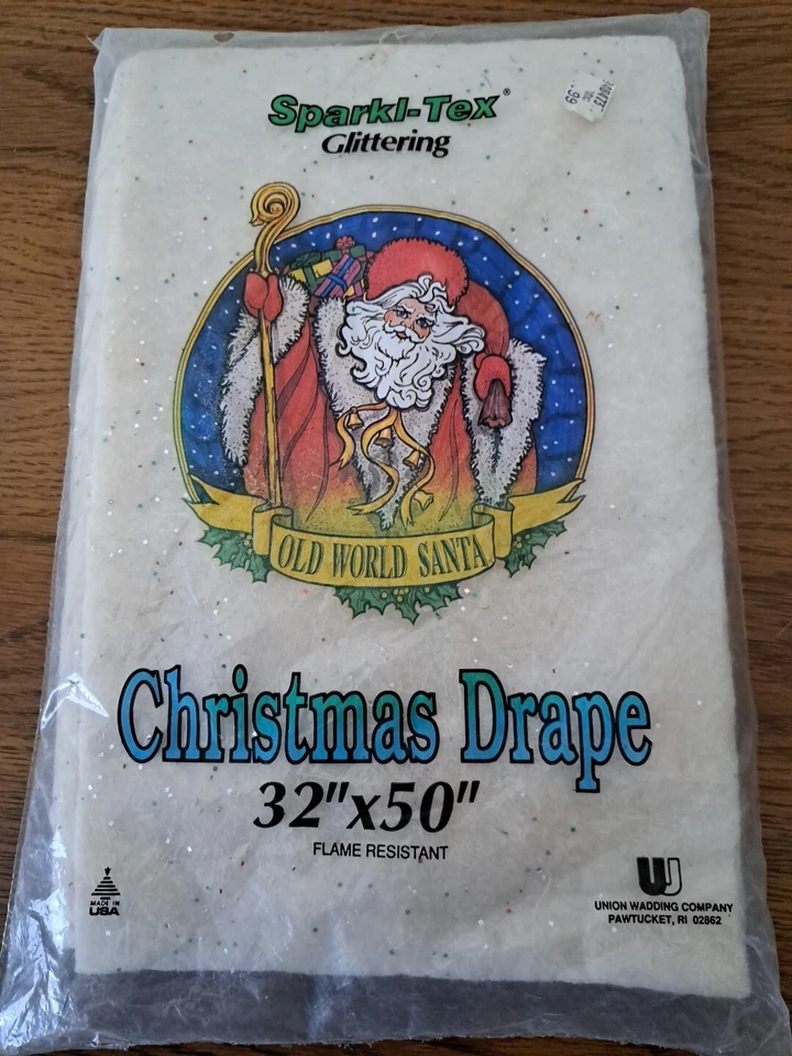 Vintage Woolworth Sparkl-tex Christmas Drape 32 X 50 Glittering White