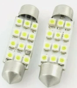 2 Pcs 42mm Blue 12 LED 1210 SMD Festoon Light Bulb for Car Interior Dome Lamp - Picture 1 of 3