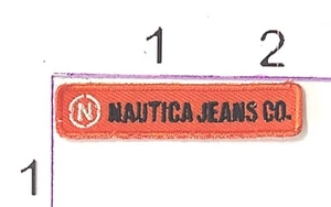 Nautica Jeans Company Patch Tiny 2" Vintage Embroidered Sew On Orange - Picture 1 of 1