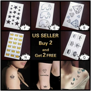 Waterproof Fashion Art Fake Body Temporary Tattoo Stickers Removable Wings - Picture 1 of 27