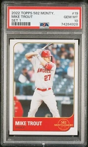 2022 Topps Montgomery Club Set 1 MIKE TROUT SP #19 - PSA 10 GEM MINT - *POP 12* - Picture 1 of 2