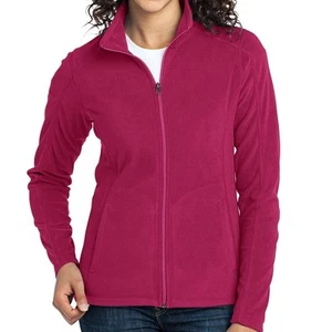L.L.Bean Sweater Fleece Full Zip up Jacket Zippered pockets Fuchsia Pink M - Picture 1 of 13