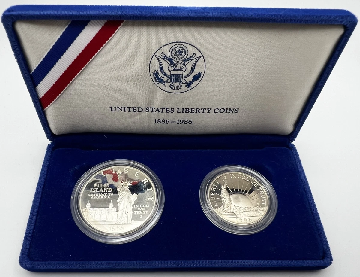 自由の女神記念コイン5点セット アメリカ自由の女神像銀貨 （1ドル）