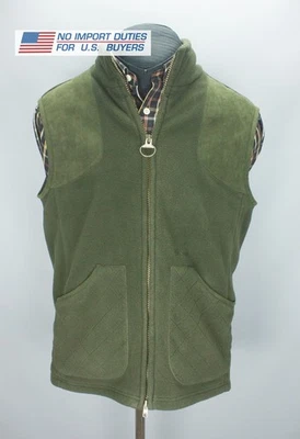Barbour Dunmoor Gilet Olive Green Fleece/Alcantara Vest Northumberland Range M - Image 1 of 4