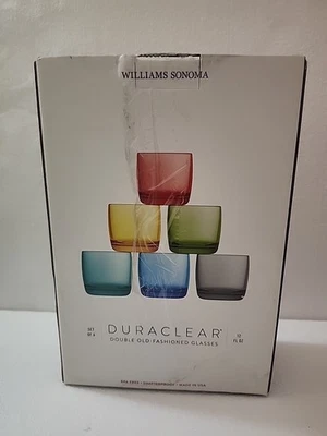 Juego de 6 gafas Williams-Sonoma Duraclear dobles de moda antigua Foto 1 de 4