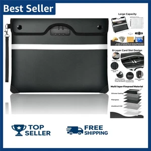 6200°F Sacchetto Documenti Ignifugo con Lucchetto, 15X 11,8 Pollici Sacchetto Ignifugo per Doc... - Foto 1 di 8