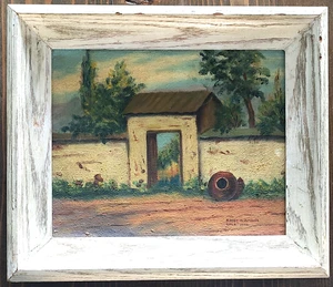 Vintage Oil on Canvas Painting Chile Sister M. Alfreda 1948 Missionary Framed - Picture 1 of 3