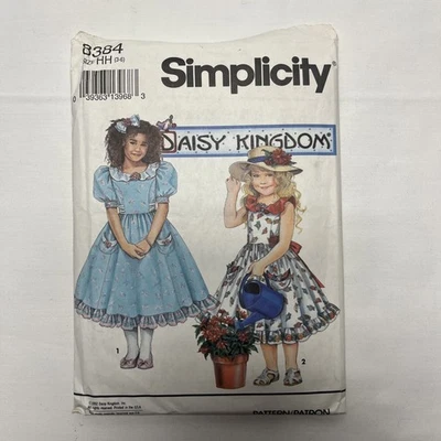 Vintage 90s Simplicity 8384 Daisy Kingdom Dress Sewing Pattern Girls 3-6 UNCUT - Image 1 of 2