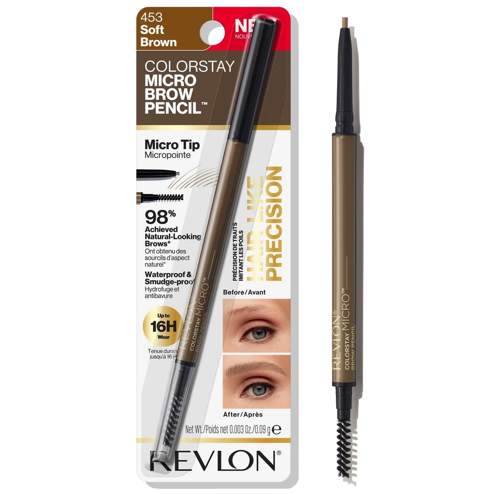 Lápiz de cejas Revlon ColorStay Micro impermeable, marrón suave Foto 1 de 1