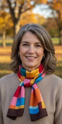 Adrienne Landau Scarf Geometric Rectangular Womens One Size 11" x 26" - Image 1 of 4