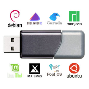 100 in 1 Linux Mega Pack Distro Collection Live USB Multiboot BIOS/UEFI +Utils