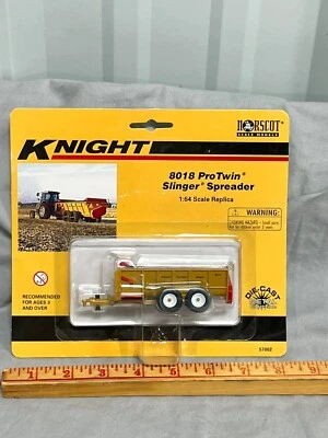Knight 8018 ProTwin Slinger Manure Spreader 1:64 Norscot NIP Yellow before Kuhn - Image 1 of 4