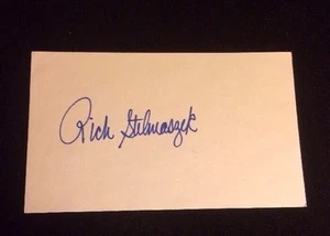 RICH STELMASZEK Autographed Signed AUTO INDEX CARD 3X5 - Foto 1 di 1