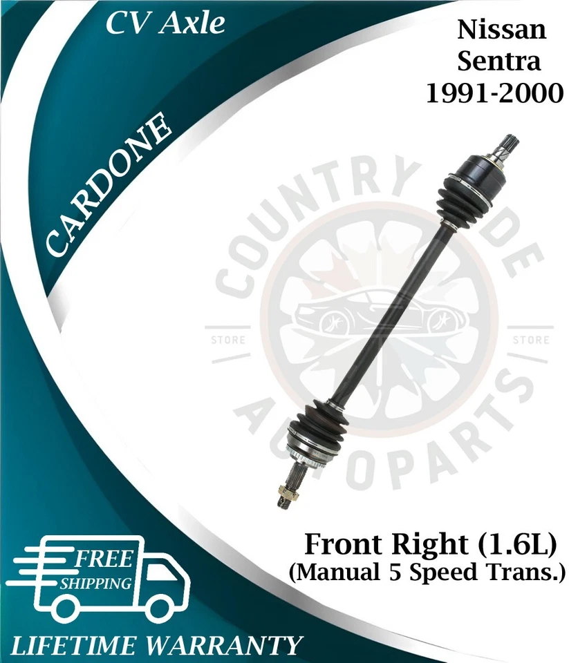 Eixo CV dianteiro direito CV Cardone OEM para 1991-2000 Nissan Sentra 1.6L 5 velocidades perfeito estado - Imagem 1 de 4