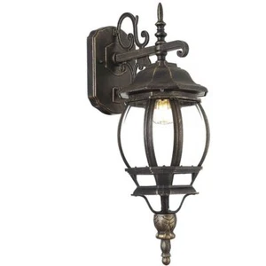 Lampione Vittoriano Classico a Parete Lampada Applique Esterno Alluminio Ottone - Foto 1 di 5