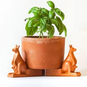 Juego de 3 o 18 elevadores de olla de barro con decoración de terracota canguro - pies de maceta de terracota - Imagen 1 de 6